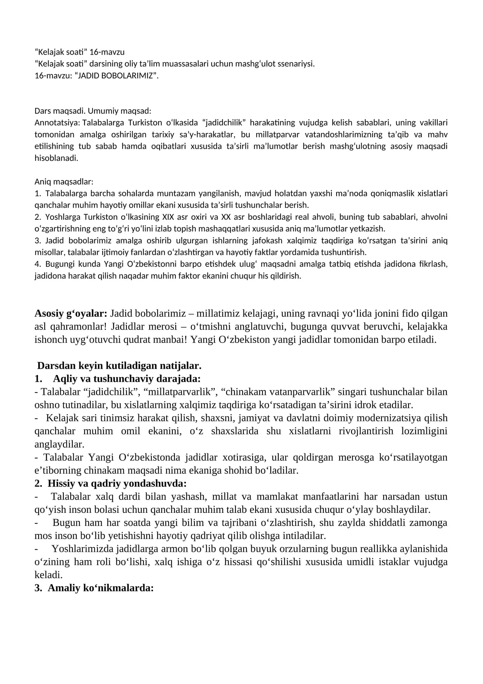 “Kelajak soati” 16-mavzu 1