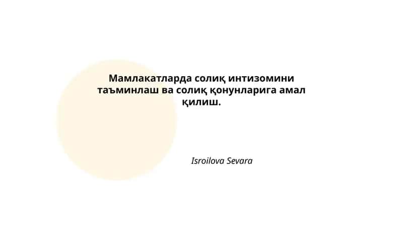Солиқ назорати тизимлари 1