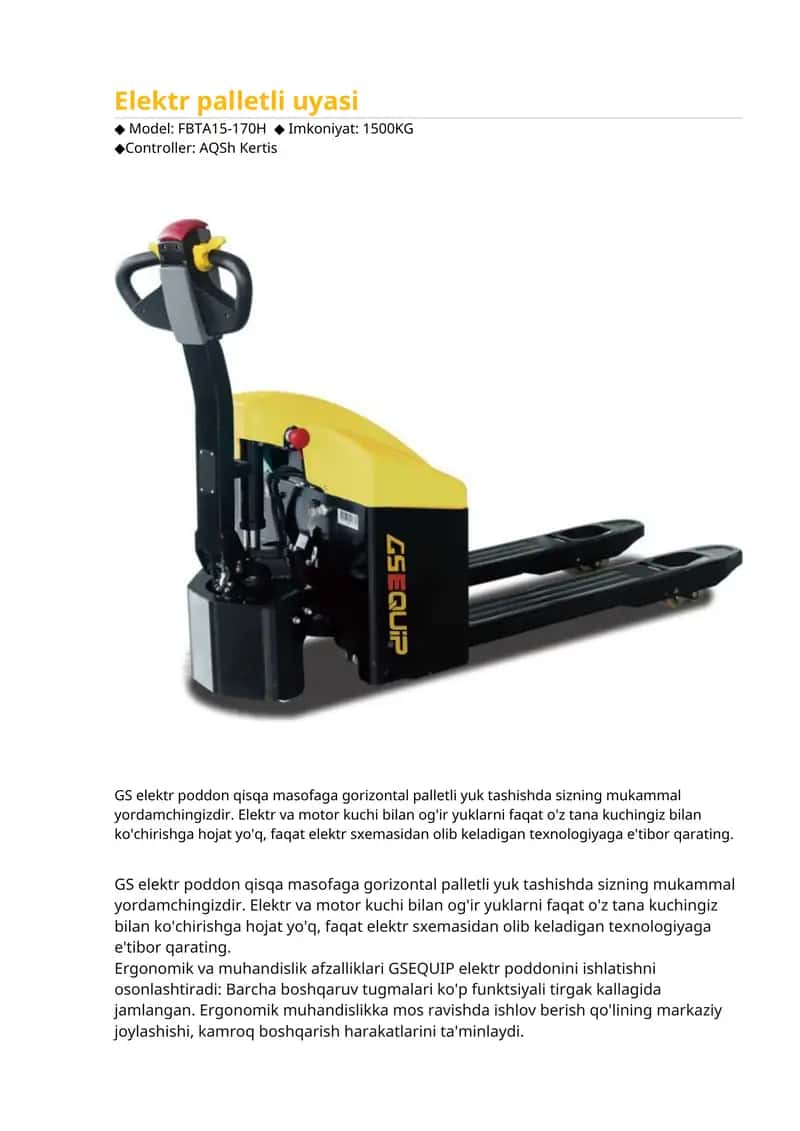 Elektr palletli uyasi 1