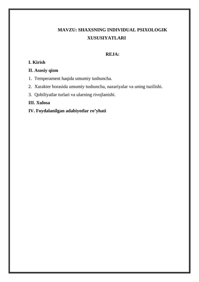 SHAXSNING INDIVIDUAL PSIXOLOGIK XUSUSIYATLARI 1
