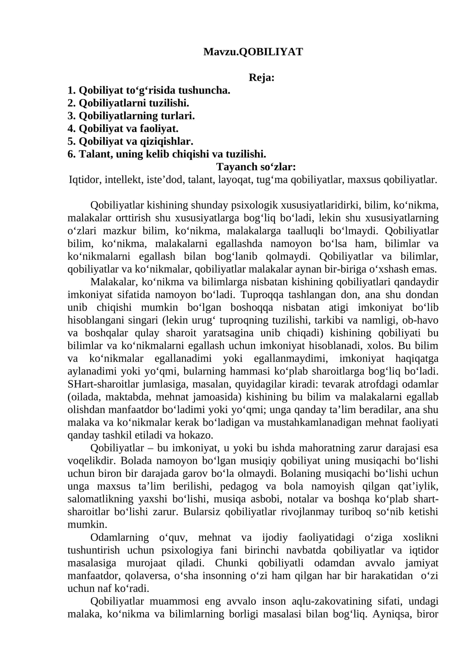 QОBILIYAT 1