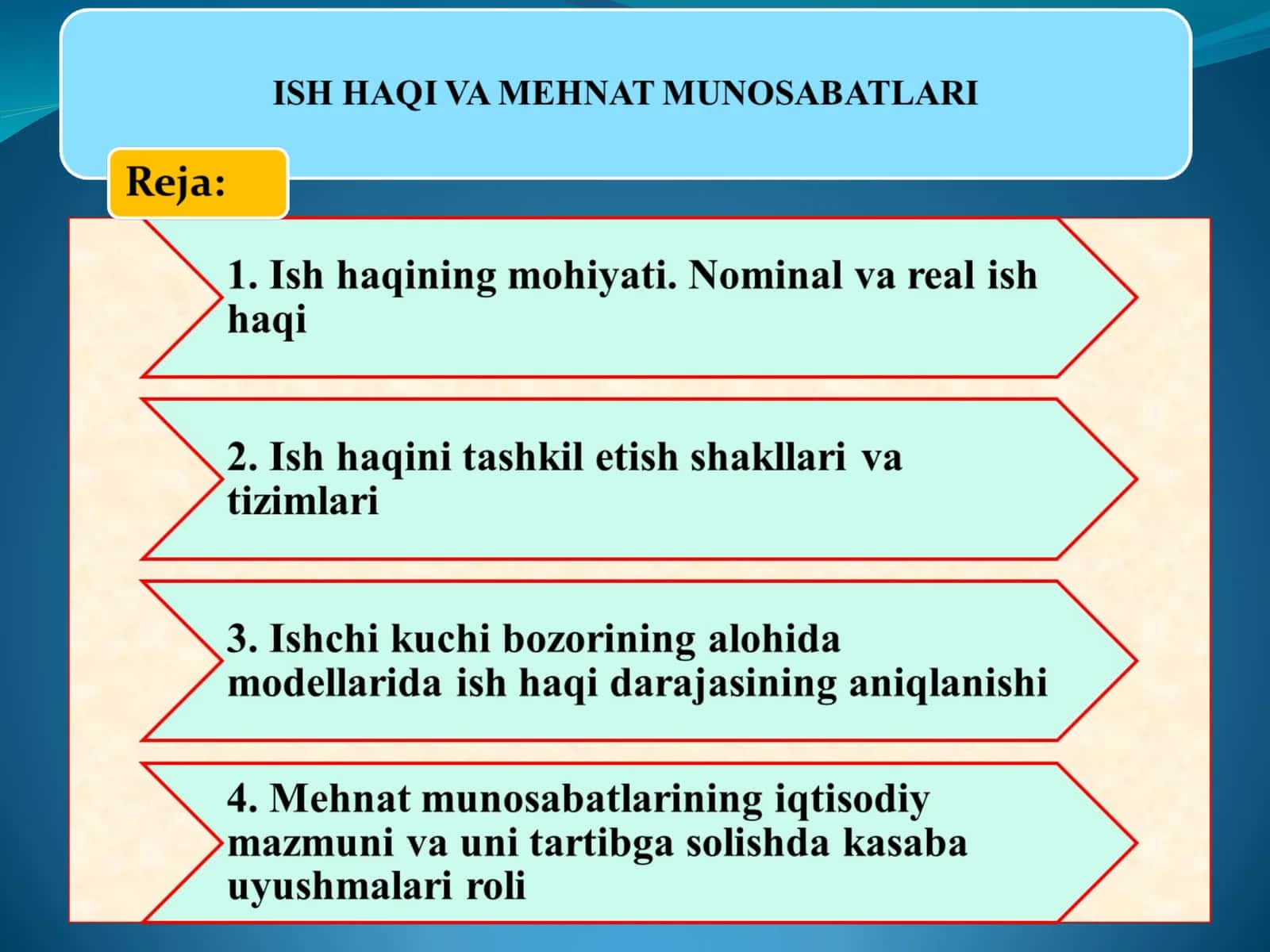 Ish haqi va mehnat munosabatlari 1