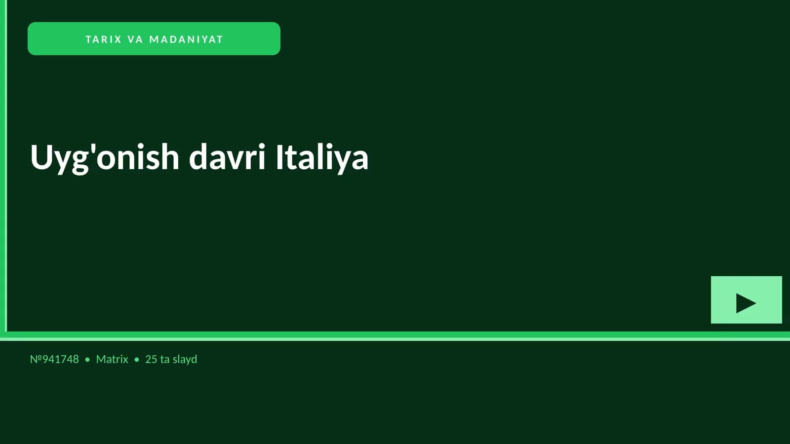 Uyg'onish davri Italiya 1
