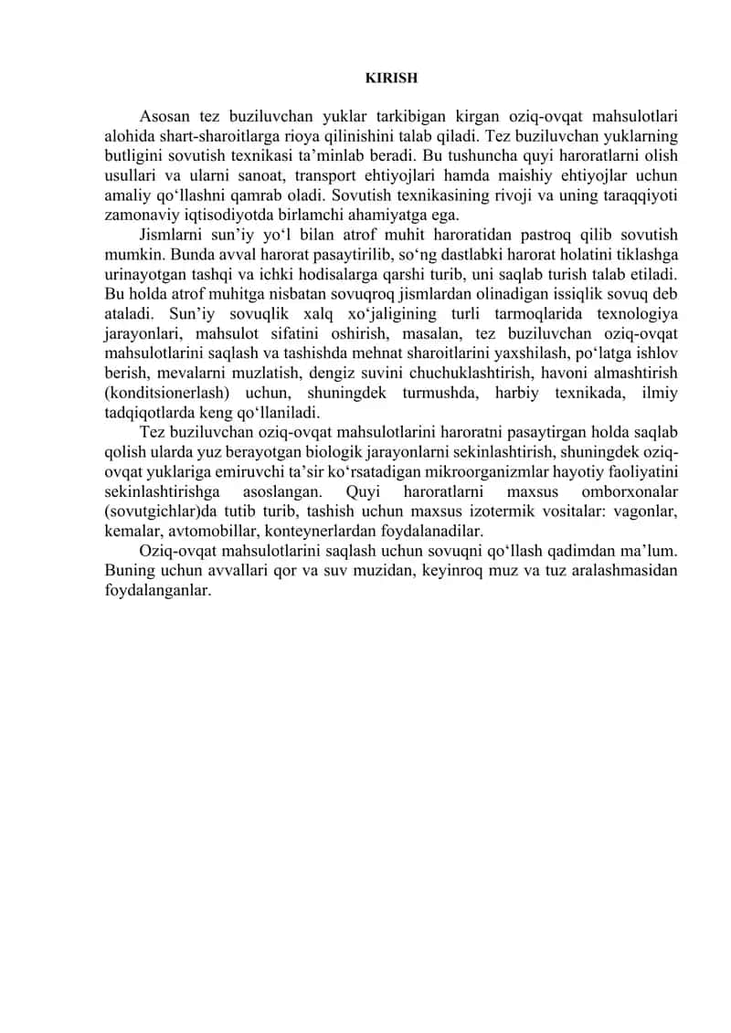 yetkazib berish zanjirida izotermik tashishlar 10- variant 1