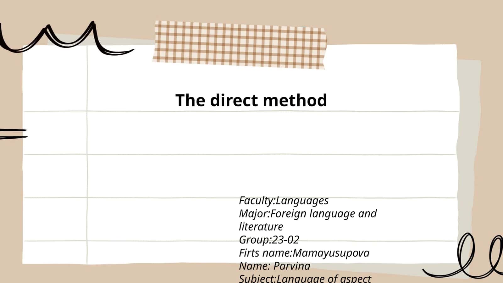 The direct method 1