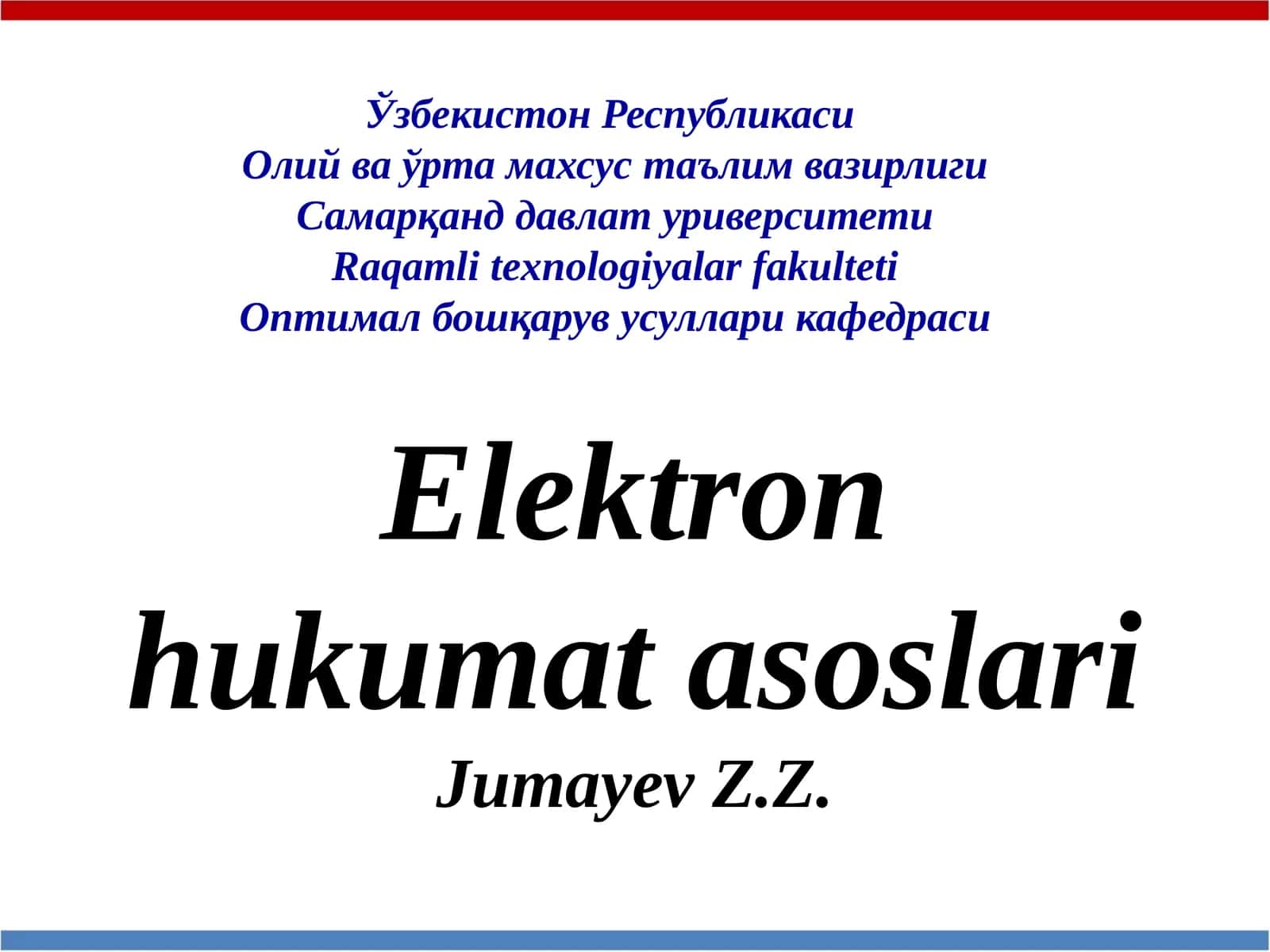 ElektronhukumatasoslariJumayevZ.Z 1