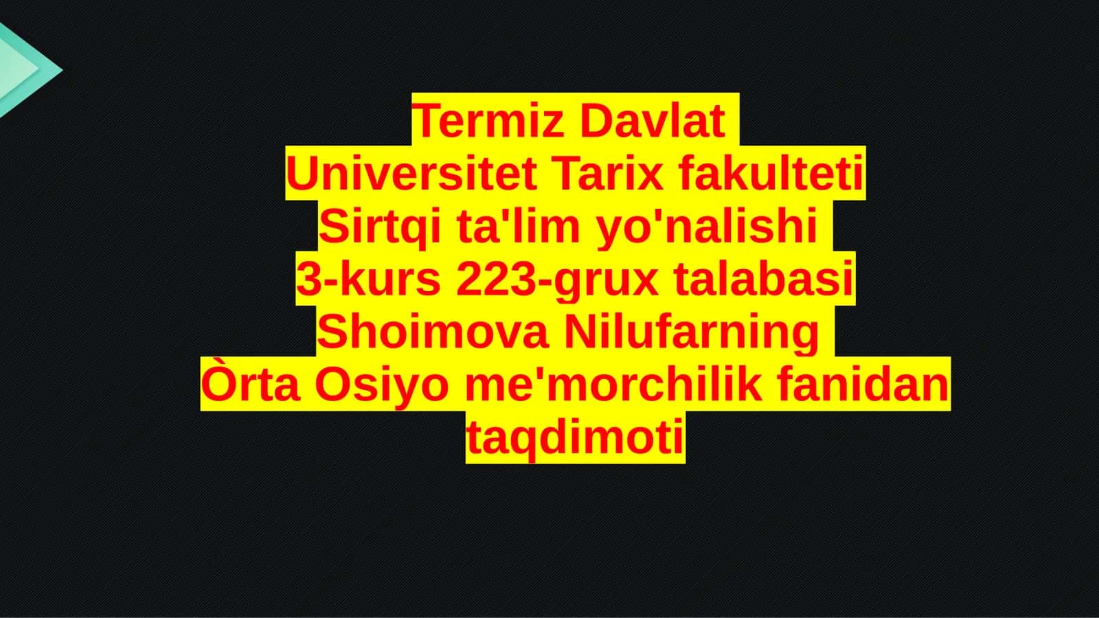 O’rta Osiyoda IX X asrlardagi me’morchilikdagi o’zgarishlar 1