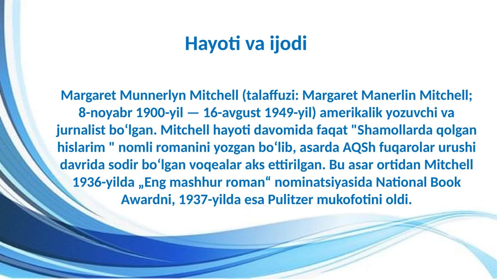 MARGARET MITCHELL - Shamollarda qolgan hislarim 1