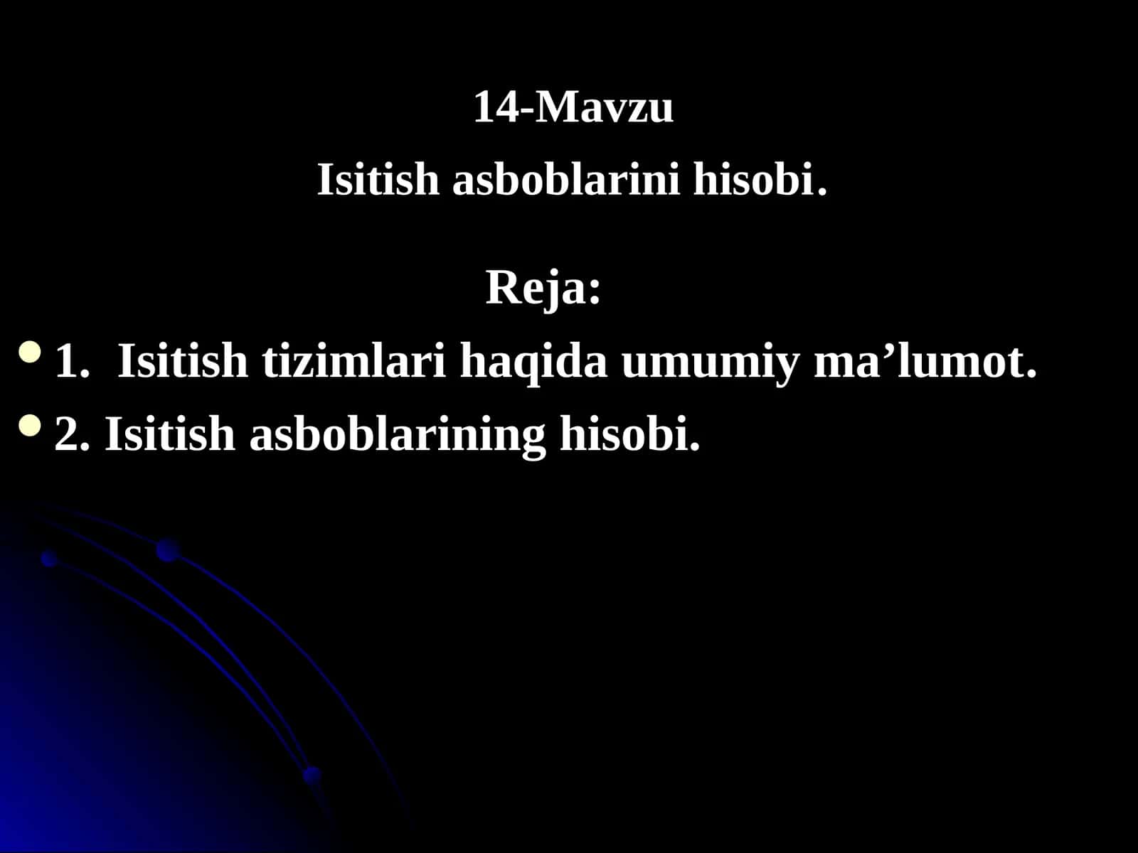 Isitish asboblarini hisobi 1