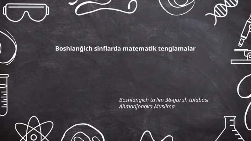 Oddiy tenglama tushunchasi 1