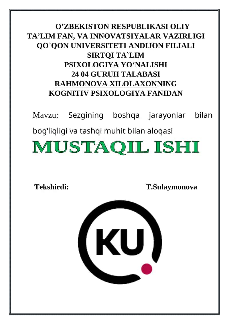 Sezgi jarayoni 1