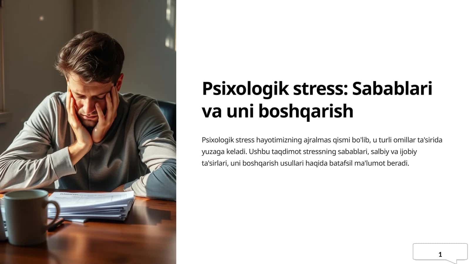 Psixologik stress: Sabablari va uni boshqarish 1