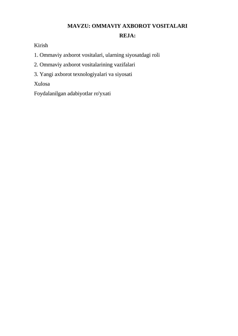 Ommaviy axborot vositalari 1