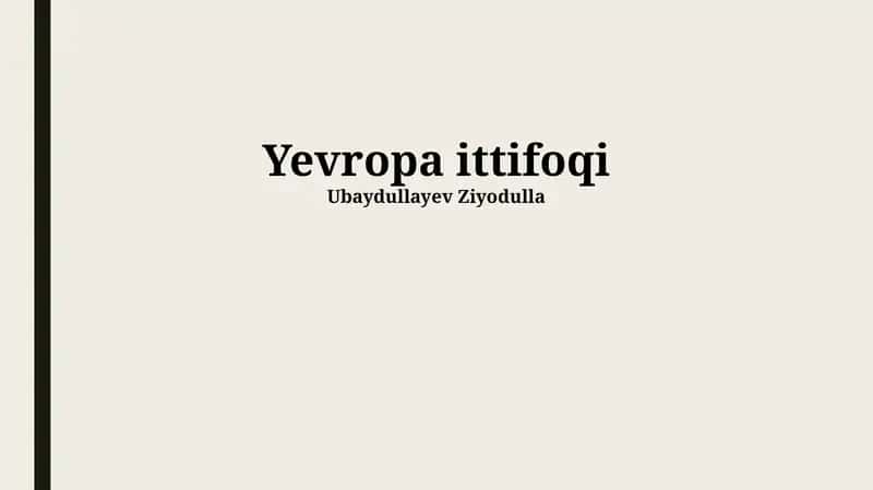 Yevropa Ittifoqi 1