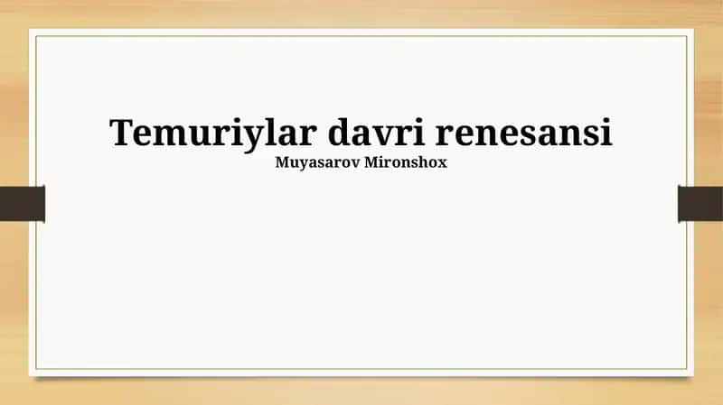Temuriylar davri renesansi 1
