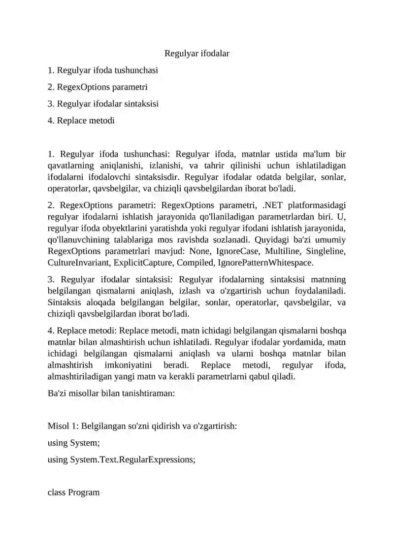 Regulyar ifodalar