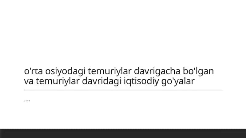 Temuriylar davrida iqtisodiy g'oyalar