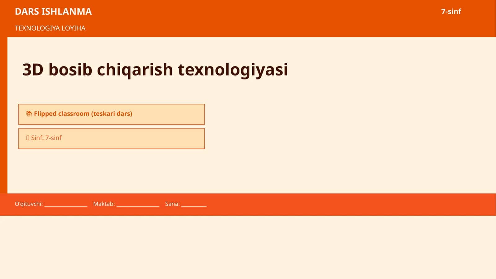 3D bosib chiqarish texnologiyasi 1