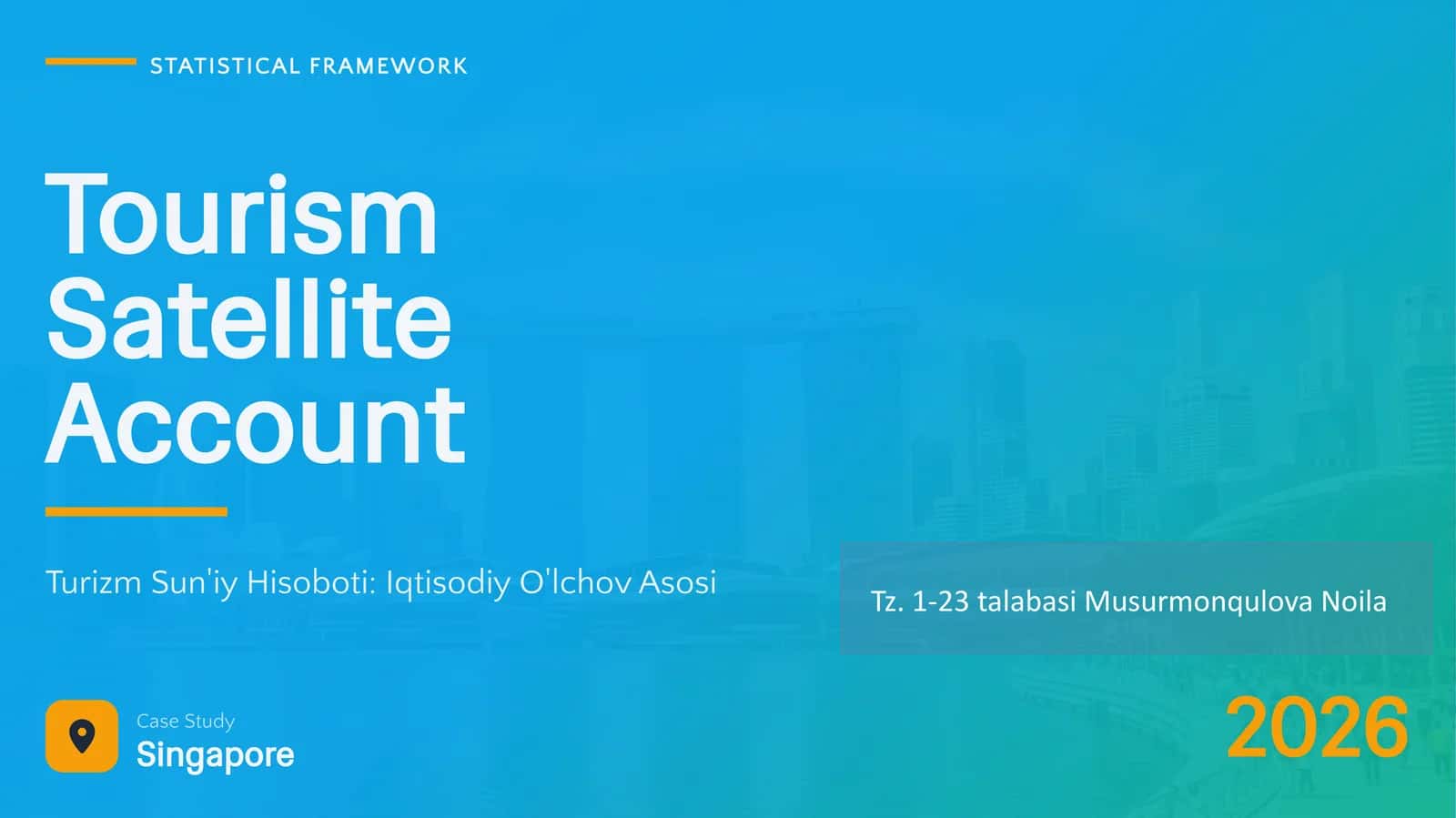 Tourism Satellite Account 1