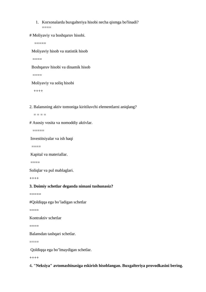 Korxonalarda buxgalteriya hisobi 1