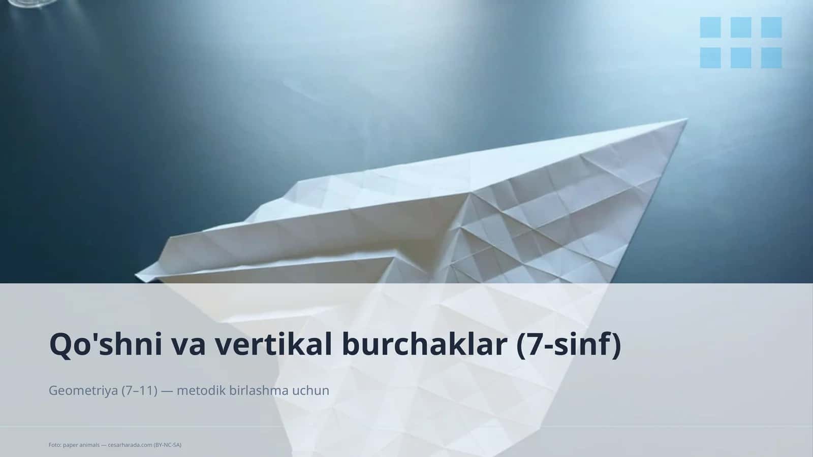 Qo'shni va vertikal burchaklar (7-sinf) 1