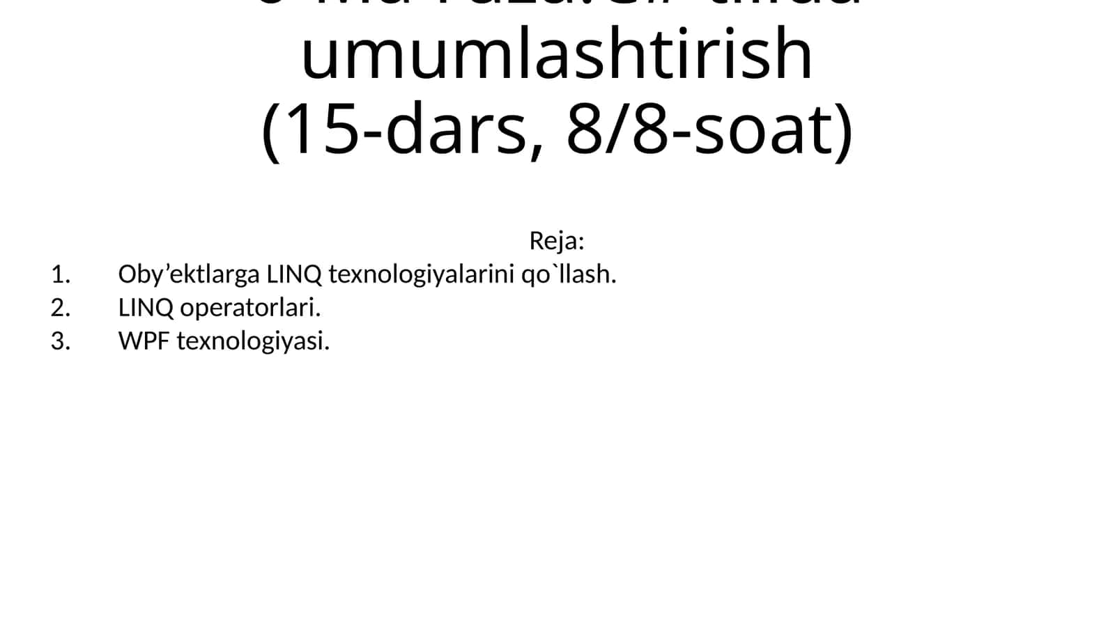Axborot texnologiya darslari 1