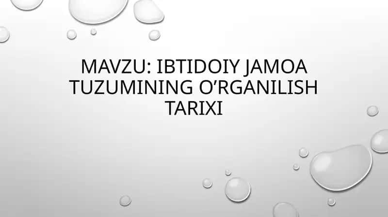 Ibtidoiy jamoa tuzumining o’rganilish tarixi 1