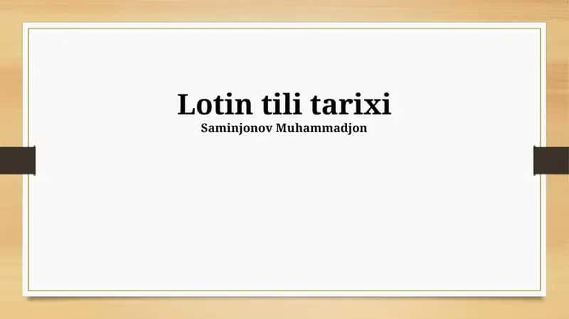Lotin tili tarixi 1