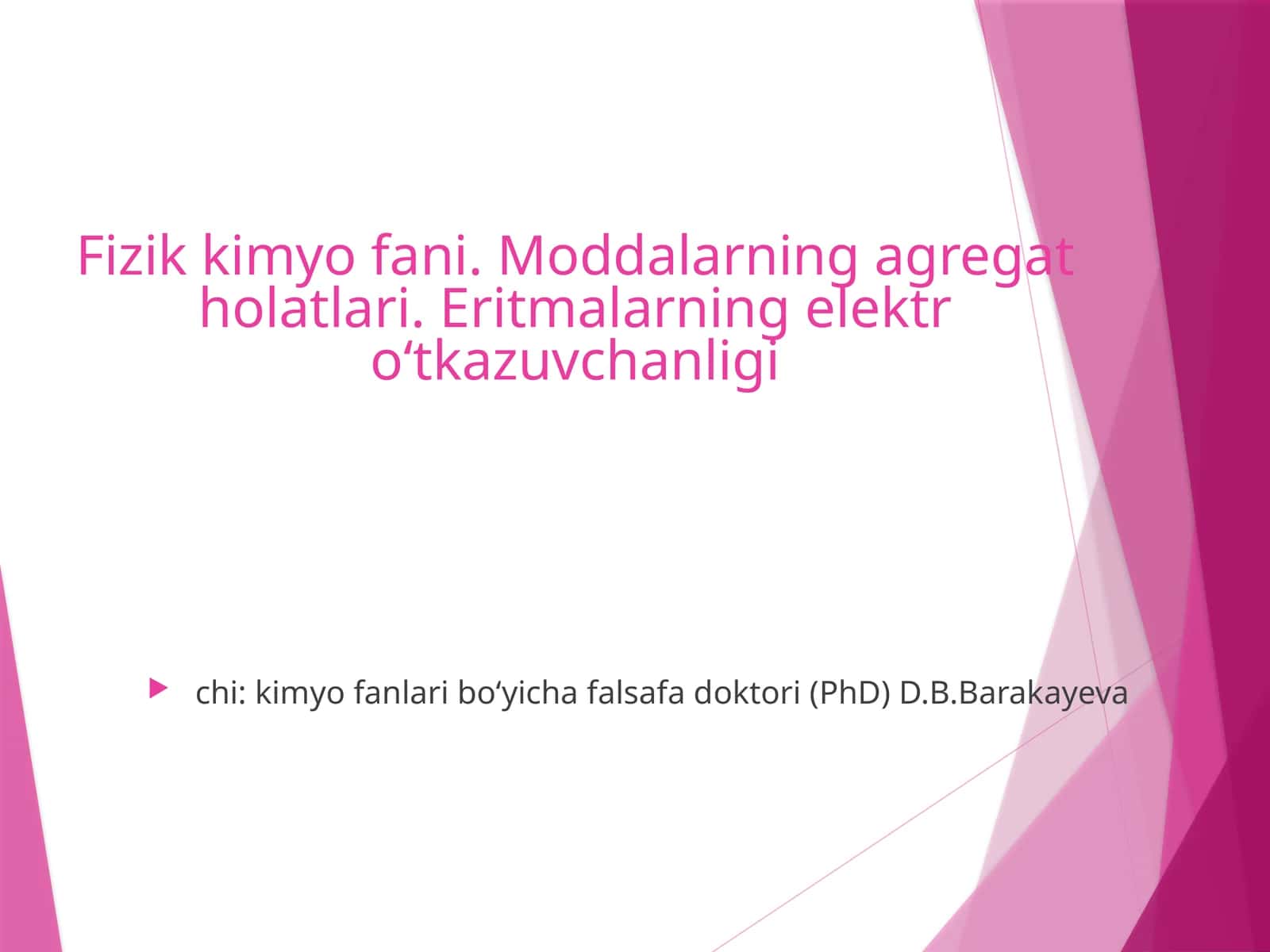 Fizik kimyo fani 1