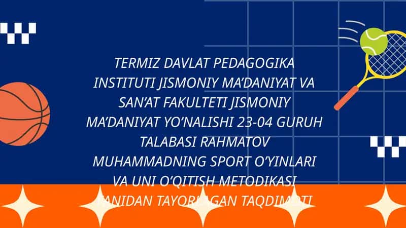 SPORT O'YINLARIDA MUSOBAQA USLUBINI O'QITISHDA QO'LLASH 1