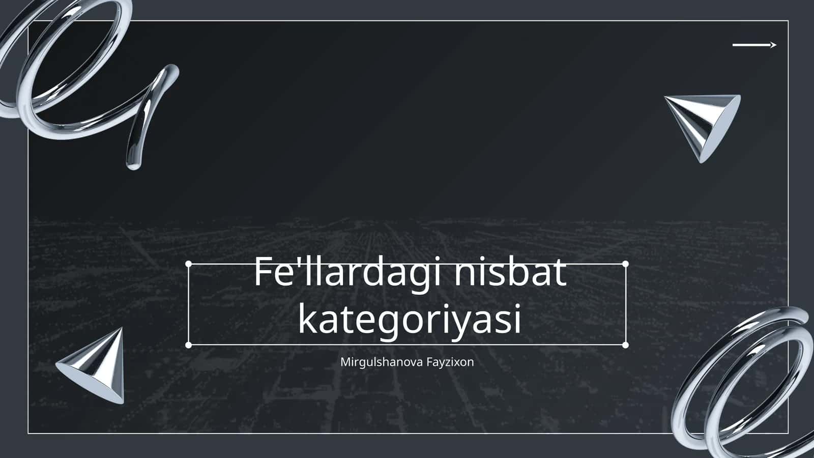 Fe'llardagi nisbat kategoriyasi 1