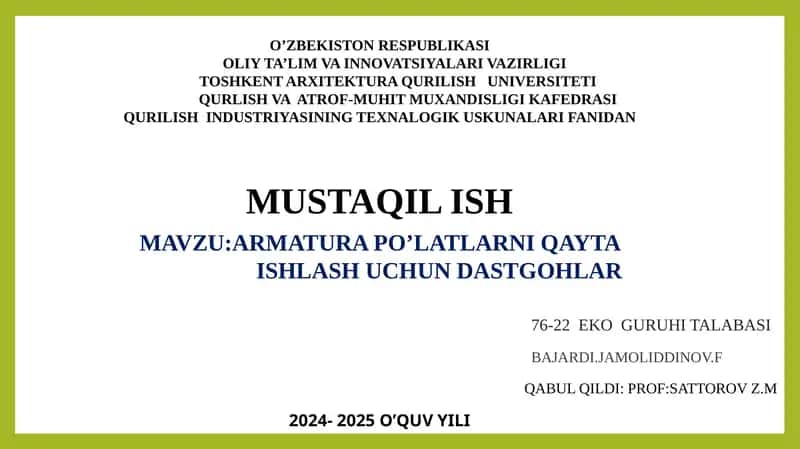armatura po'latlarini qayta ishlash 1