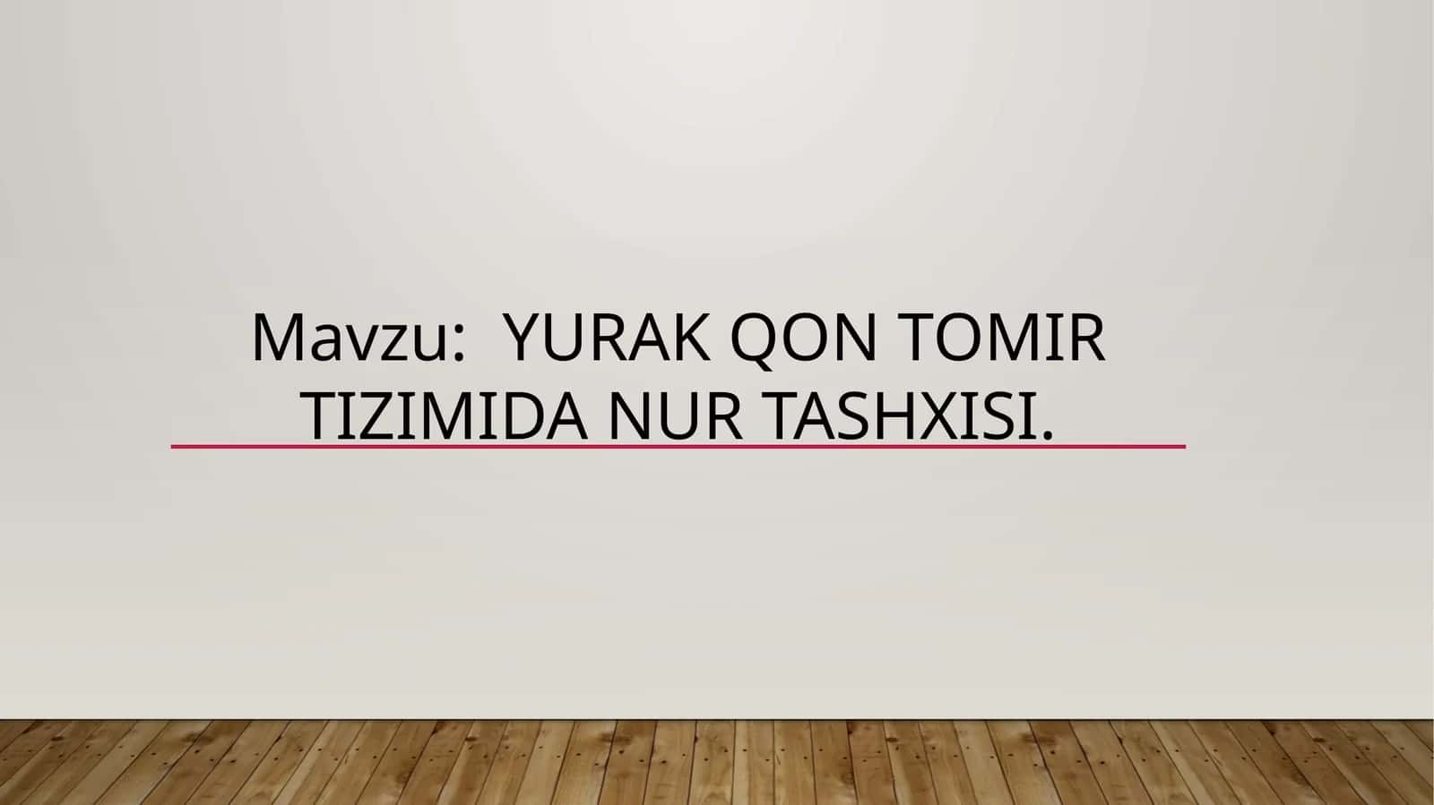 Yurak qon tomir tizimida nur tashxisi 1