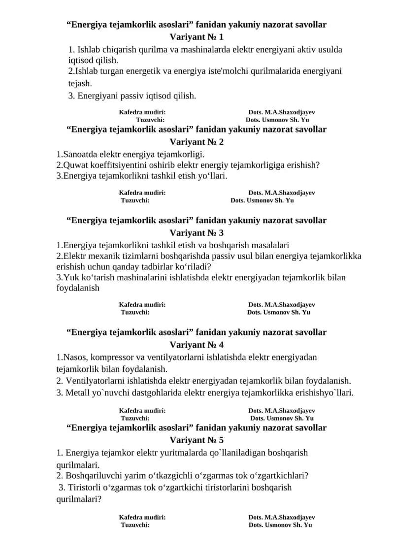 Energiya tejamkorlik asoslari 1