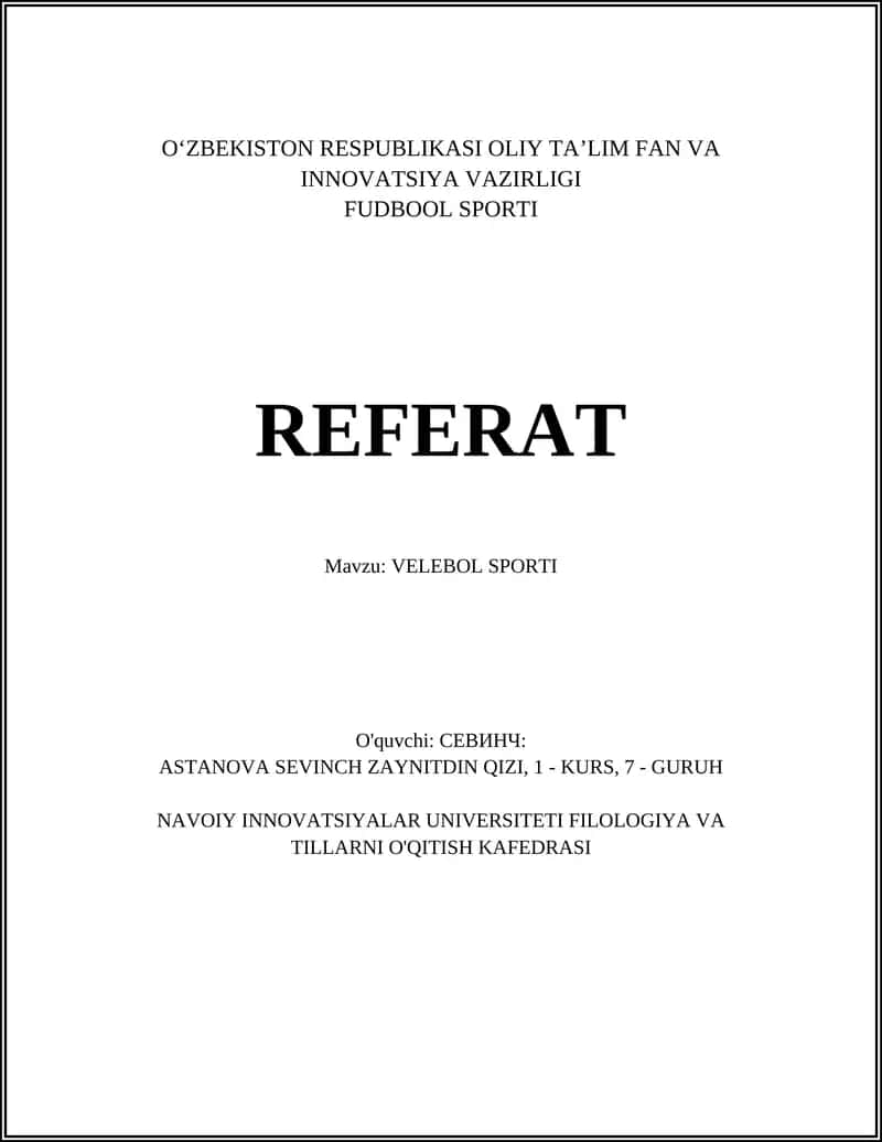 VELEBOL SPORTI REFERAT 1