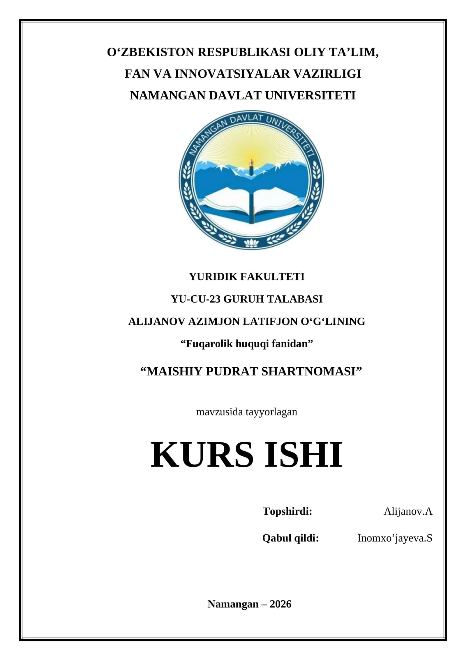 MAISHIY PUDRAT SHARTNOMASI 1