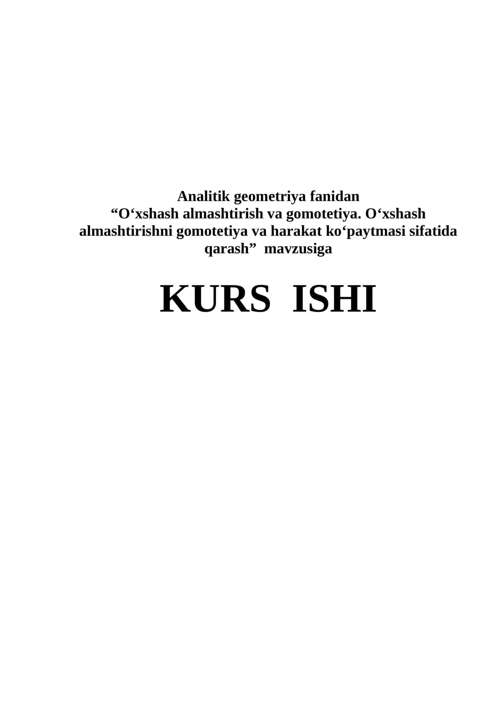 O'xshash almashtirish va gomotetiya 1