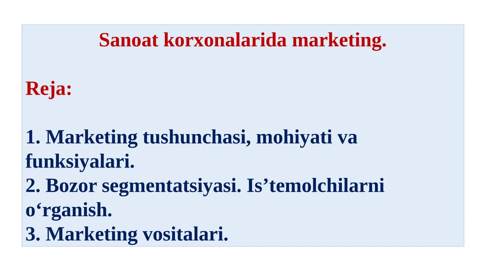 Sanoat korxonalarida marketing 1