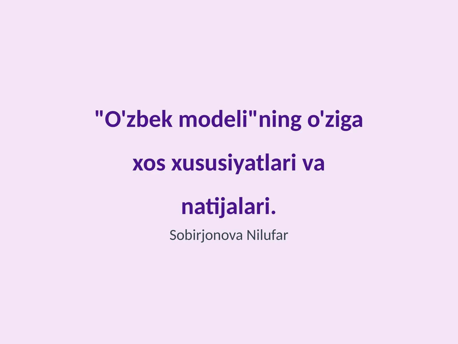 O'zbek modeli 1