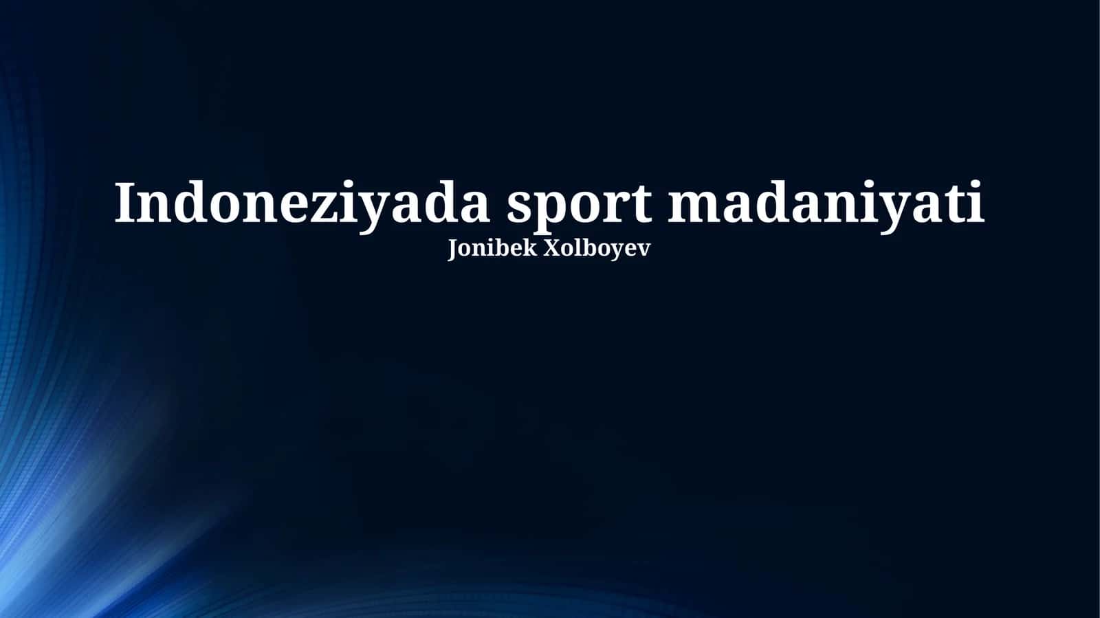 Indoneziyada sport madaniyati 1