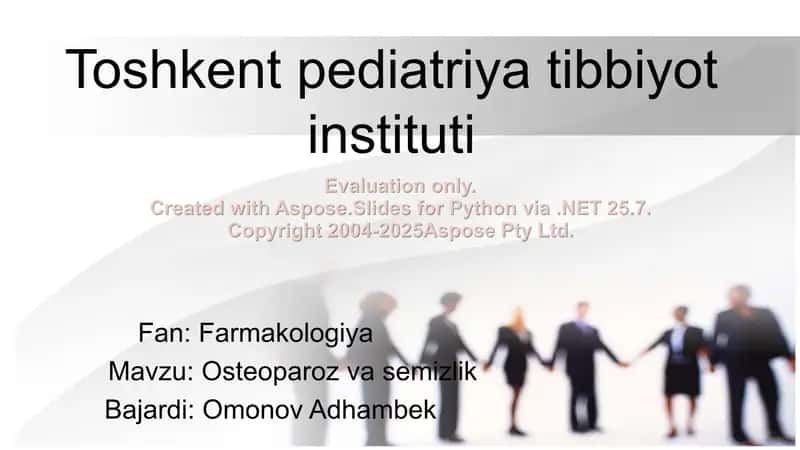 Osteoparoz va semizlik 1