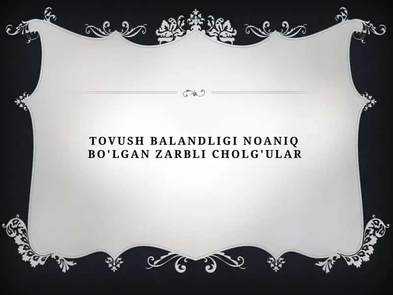 Tovush balandligi noaniq bo'lgan zarbli cholg'ular 1