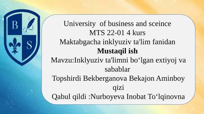 Inklyuziv ta'limni boʻlgan extiyoj va sabablar 1