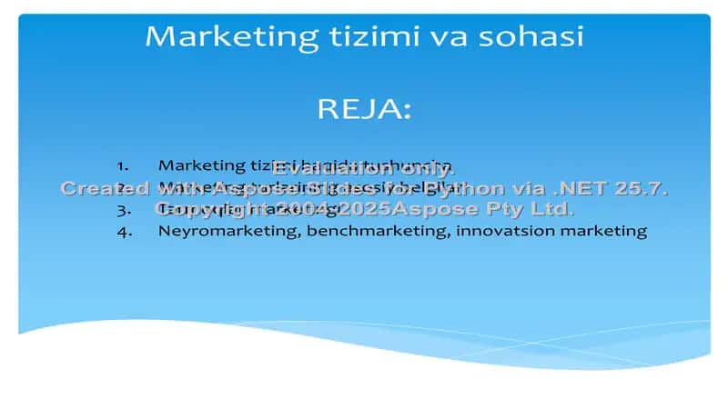 Marketing tizimi va sohasi 1