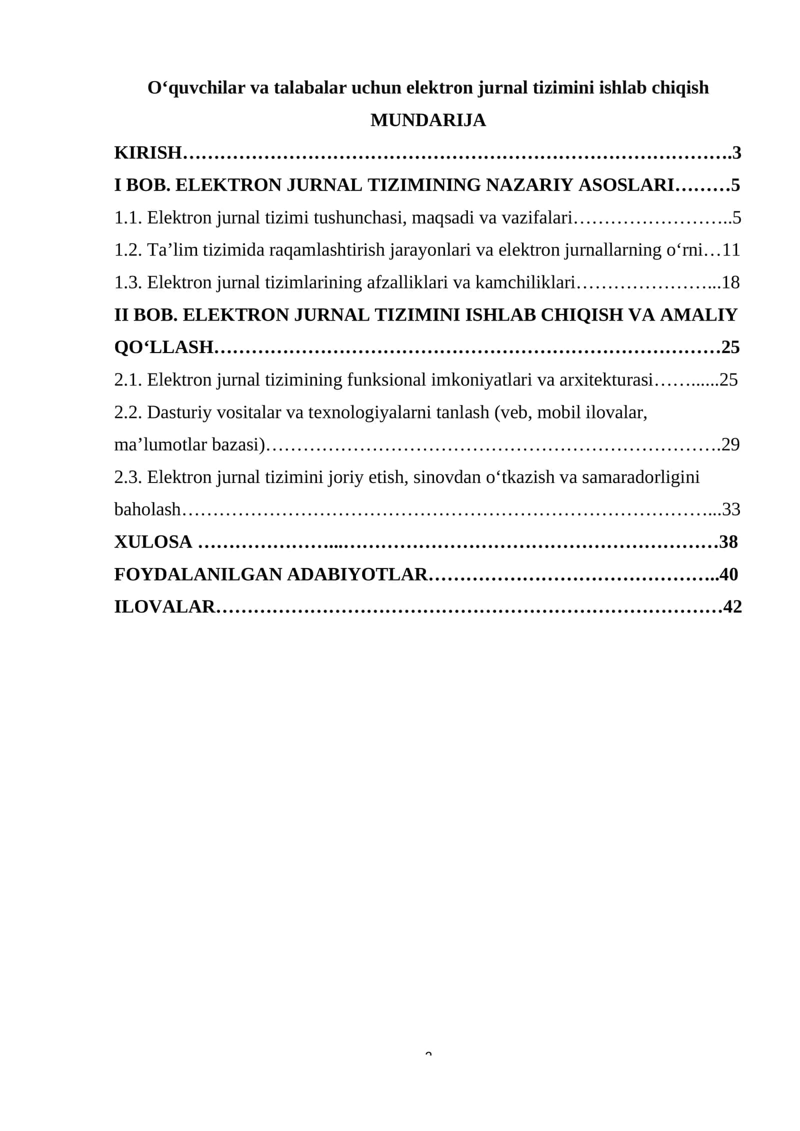 O‘quvchilar va talabalar uchun elektron jurnal tizimini ishlab chiqish 1