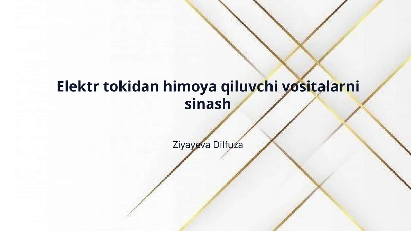 Elektr tokidan himoya qiluvchi vositalarni sinash 1
