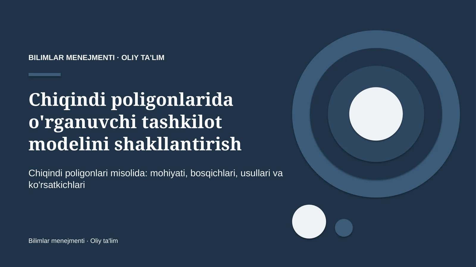 chiqindi poligonlarida o'rganuvchi tashkilot modelini shakllantirish 4358 1