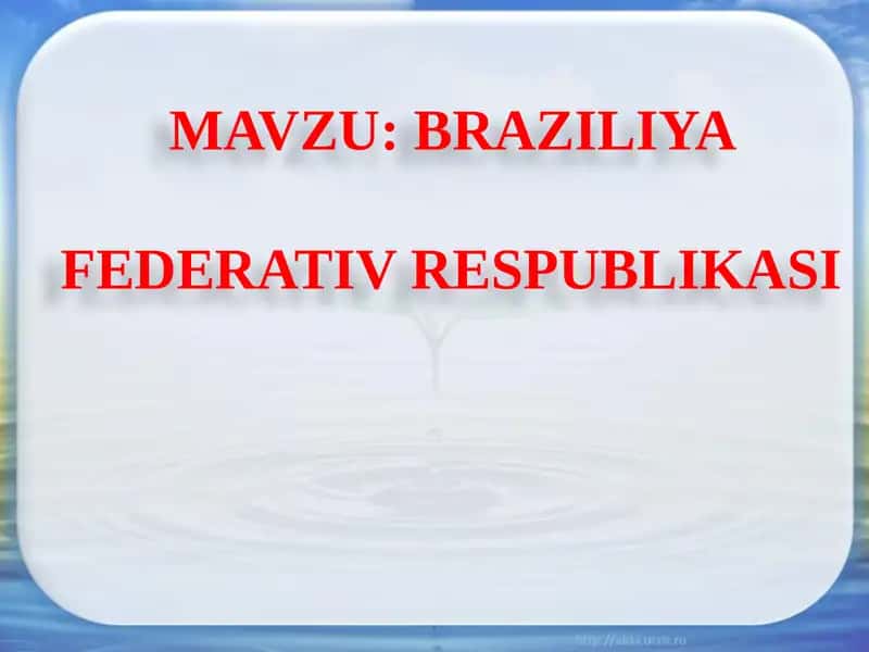 BRAZILIYA FEDERATIV RESPUBLIKASI 1