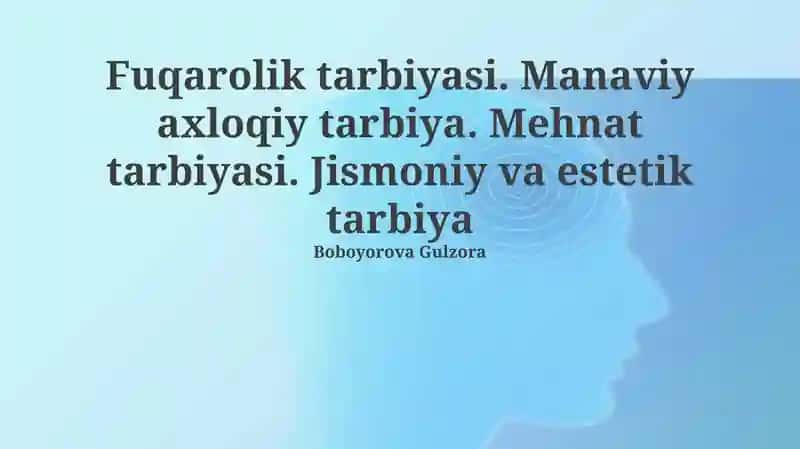 Fuqarolik va Axloqiy Tarbiya