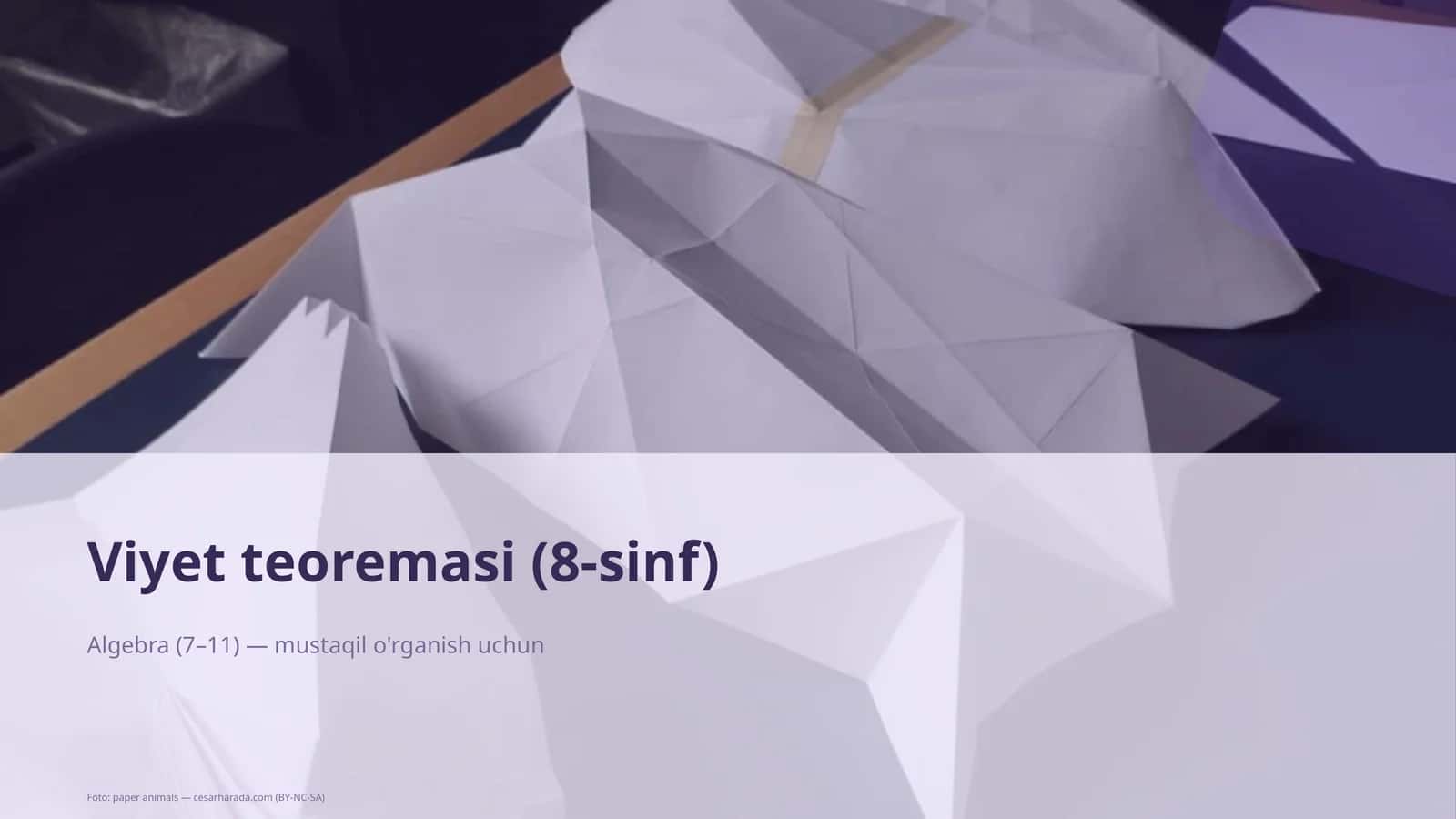 Viyet teoremasi (8-sinf) 1